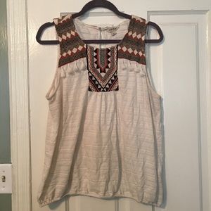 Lucky Brand Tribal Tank Top with Tassels Size L