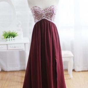 size 2 maroon prom dress!