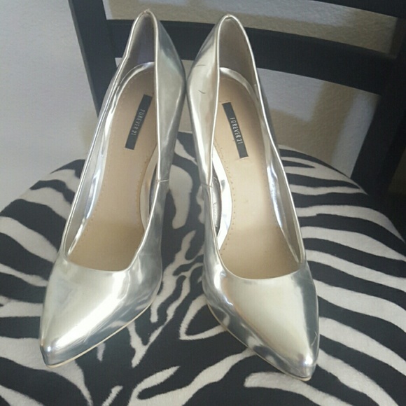 Chrome silver high heels