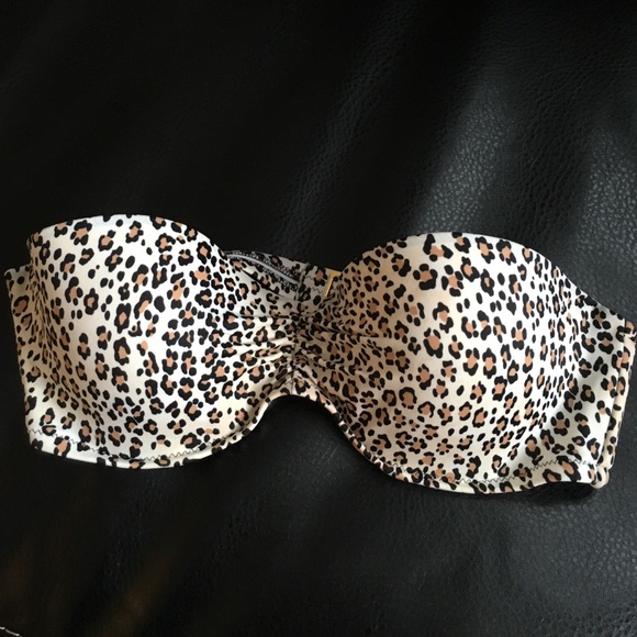 VS 34C cheetah bandeau bikini top