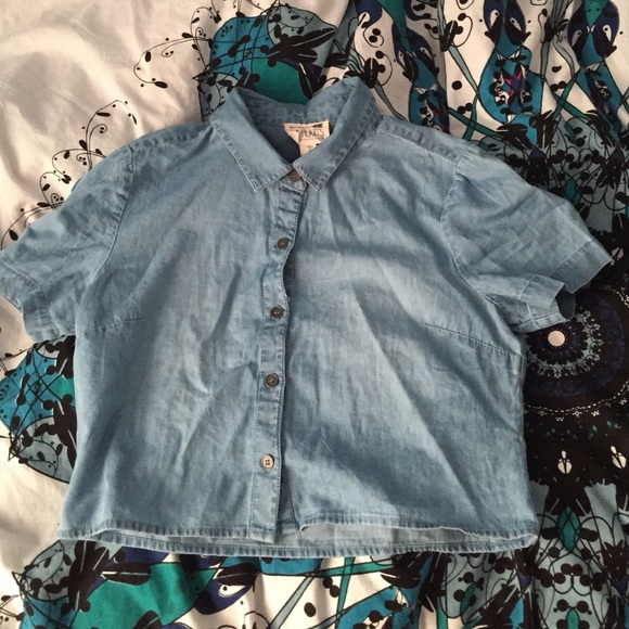 NWOT denim button down crop top la hearts pacsun