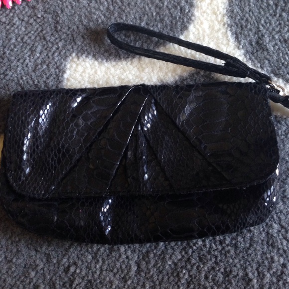 Urban Outfitters Bags - Black snakeskin clutch Urban Outfitters Bags - Black snakeskin clutch