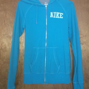 Blue nike hoodie.