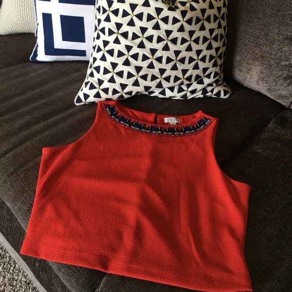 Beautiful Bisou Bisou Beaded rep crop top