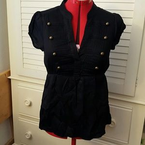 Black military inspired blouse