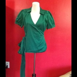Beautiful Green Wraparound Banana Republic Shirt