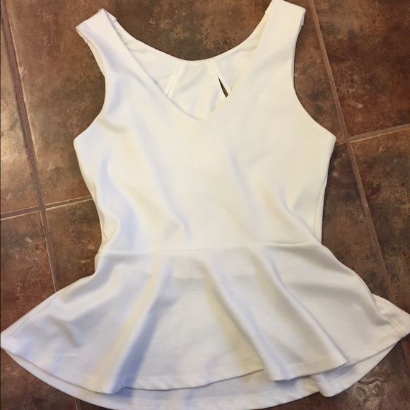 White Peplum Top - Picture 2 of 4