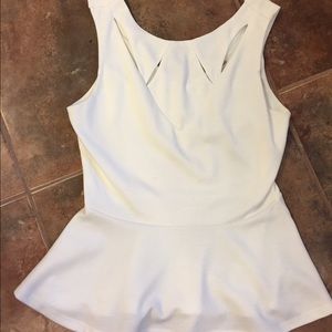 White Peplum Top