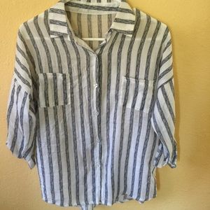 Adorable striped button up.