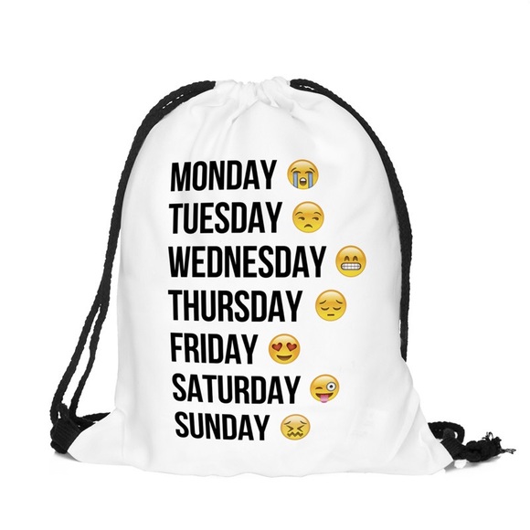 week days emoji bag,