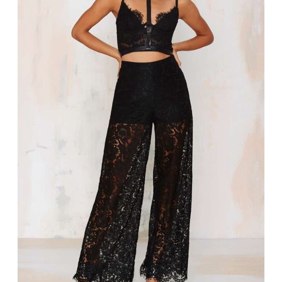 Nasty gal lace wide leg pants