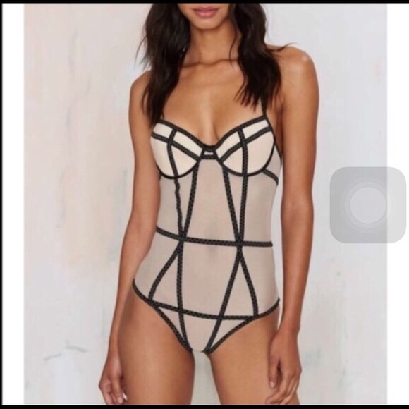 Nasty gal nude mesh bodysuit
