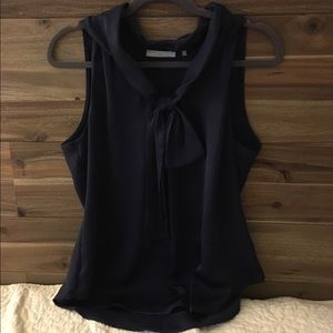 Francesca navy silky tank top