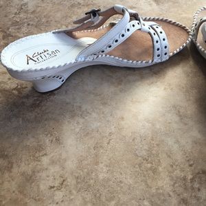 White Clark's artisan collection sandal. Brand new