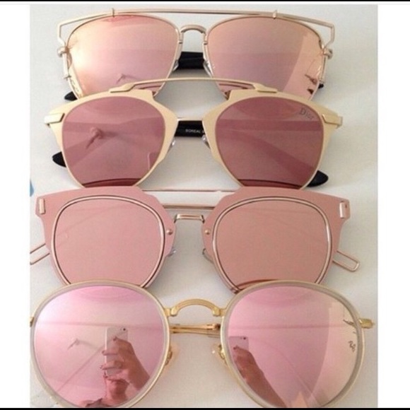 SOLD. Pink / Gold mirror fashion sunnies