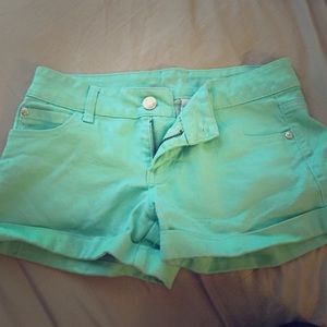 Mint colored shorts