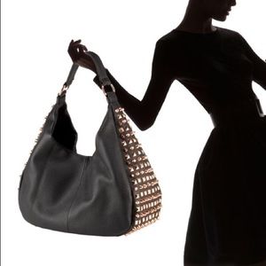 Romygold Black Rockstud Hobo Bag