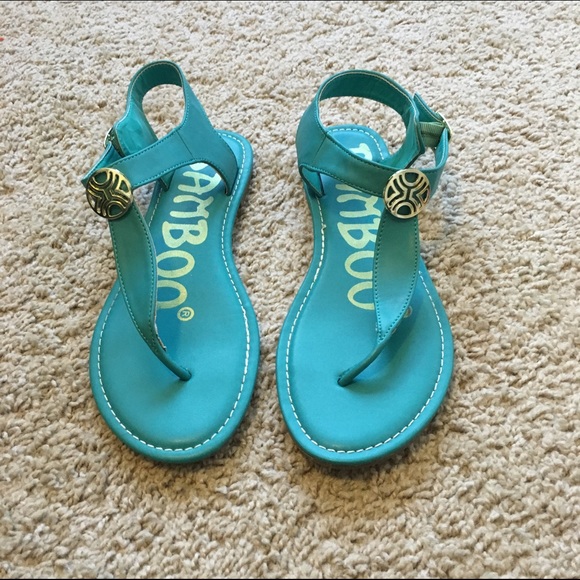SOLD!!!✨Teal Fashion Sandals - Worn Once!!✨ - Picture 2 of 3