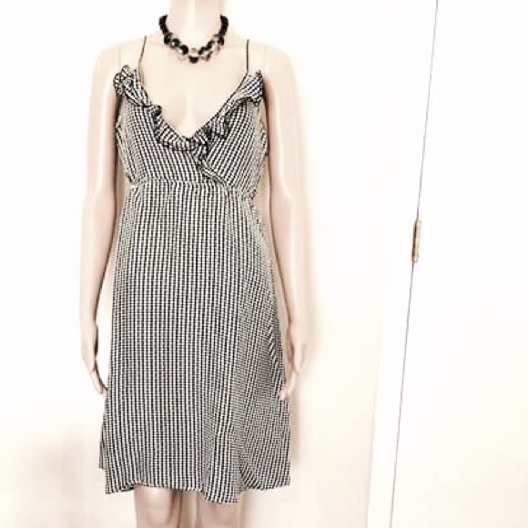 Check Ruffle-Neck Day Dress - Picture 2 of 4