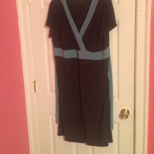 Brown Turquoise wrap dress size 20/22