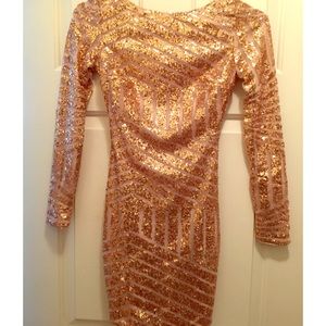 Blush sequin open-backed dress NWT Xenia Boutique.