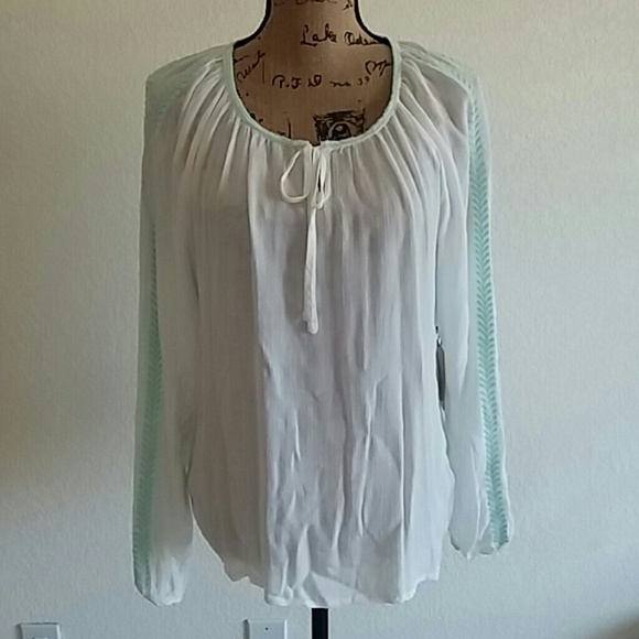 Forever 21 Tunic with Mint Sleeve Trim - Picture 1 of 4