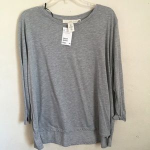 Grey Top w/ Silver Metallic Stitching (H&M)