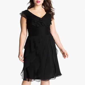 Black Chiffon Petal Gown