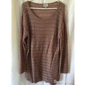 Brown Knit and sequined sweater