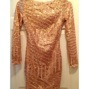 Blush Sequin Open-Back Dress NWT Xenia Boutique.