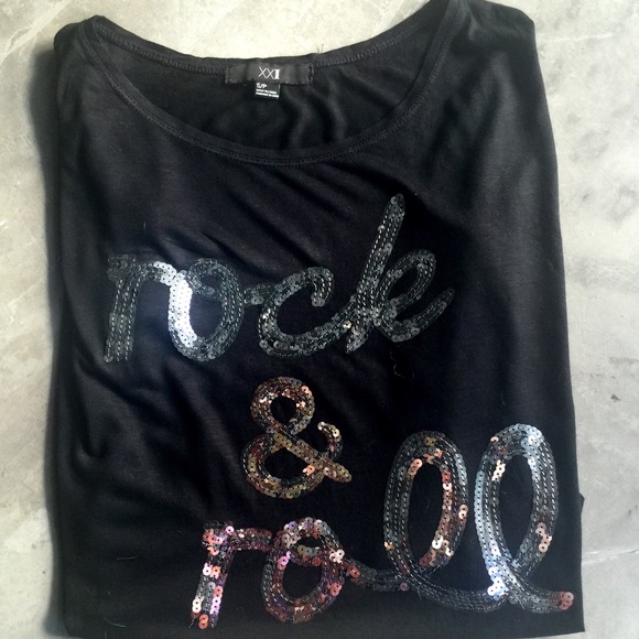 XXI Forever Rock & Roll sequin top size small