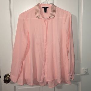 H&M studded collar blouse