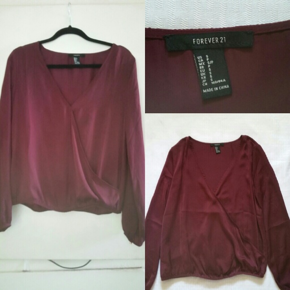 Burgundy/wine Forever 21 blouse sz Small