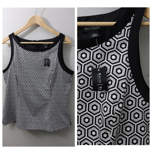 White House Black Market Tops - NWT Geometric Peplum Top