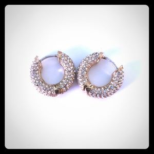 Gold Michael Kors Huggie Pave Earrings