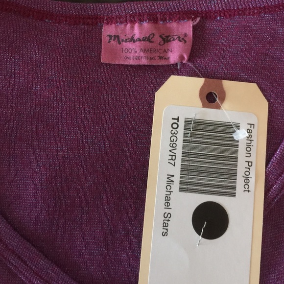 NWOT Michael Stars Women Blouse 3/4 sleeve purple. - Picture 5 of 5
