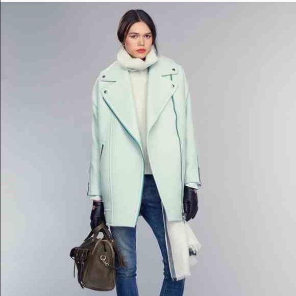 Banana Republic Teal Moto Cocoon Coat