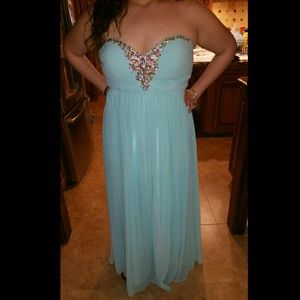 Tiffany Blue evening dress