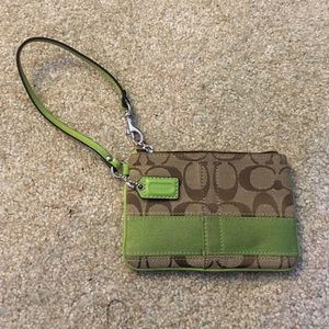 Lime green Coach wristlet