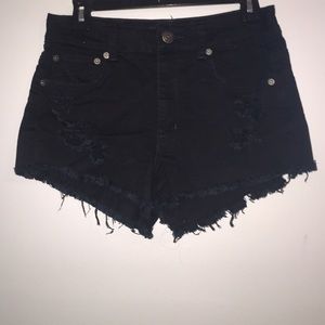 Black high waisted American eagle shorts