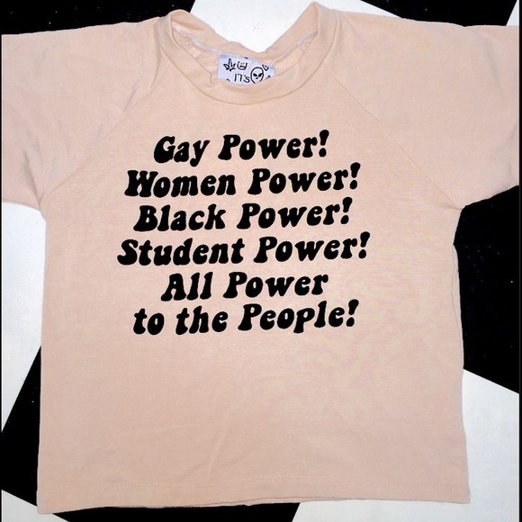 O'mighty Tops - ❌SOLD❌O'mighty Power To The People Nude Crop Top