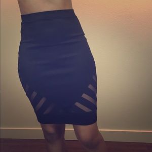 Black skirt sheer sides