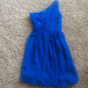 Blue One Shouldered Tahari Cocktail Dress