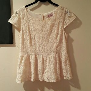 Peplum lace shirt