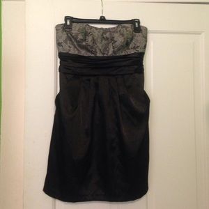 Strapless black cocktail/homecoming dress