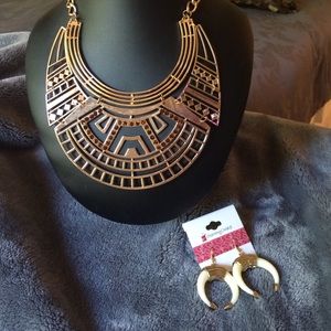 Statement necklace and Earrings