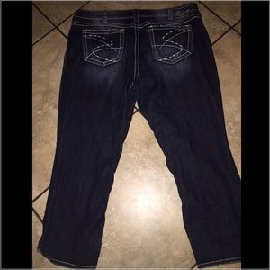 Plus size silver jeans