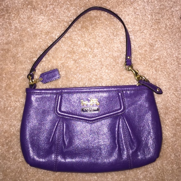 Coach Purple Leather Clutch