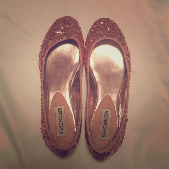 Steve Madden sparkly pink blush flats