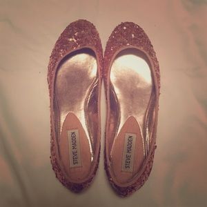 Steve Madden sparkly pink blush flats